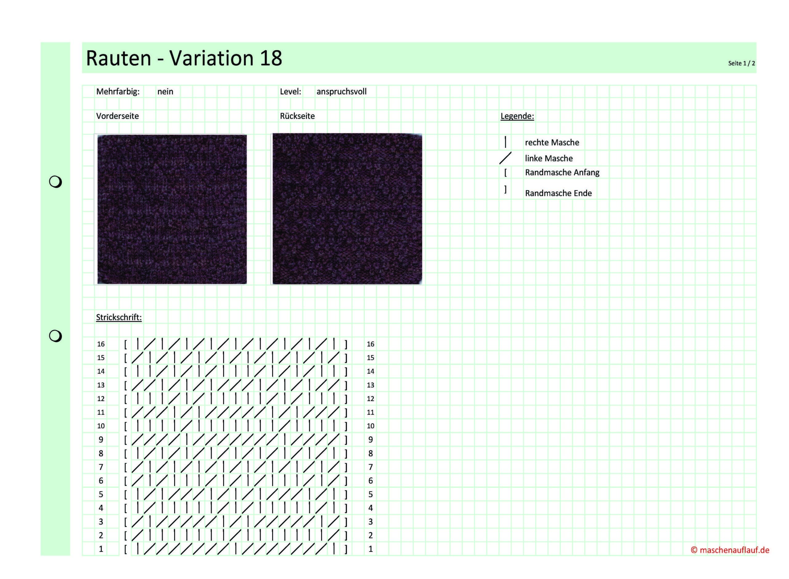 Rauten Variation 18 - Seite 1