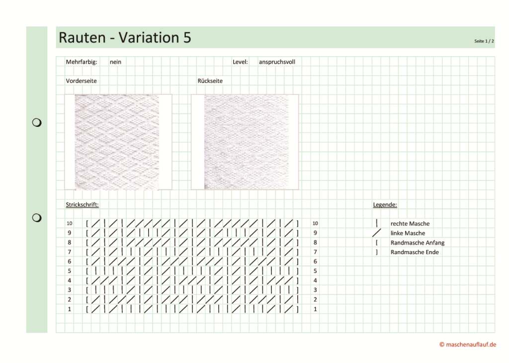 Rauten Variation 5 - Seite 1