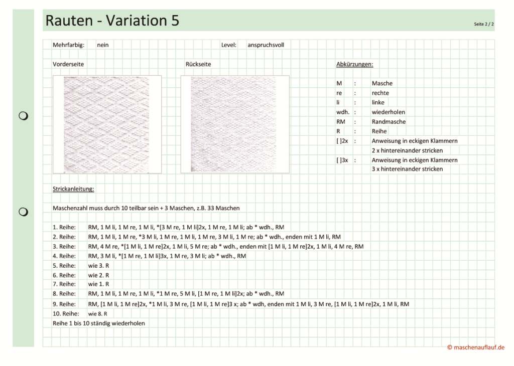 Rauten Variation 5 - Seite 2