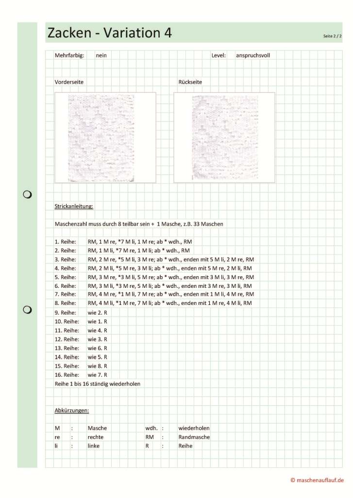 Zacken Variation 4 - Seite 2